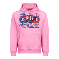 Fuchsia Pink with god all things are possible usa Urban Hoodie - AdoDesignShop