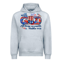 Heather Grey with god all things are possible usa Urban Hoodie - AdoDesignShop