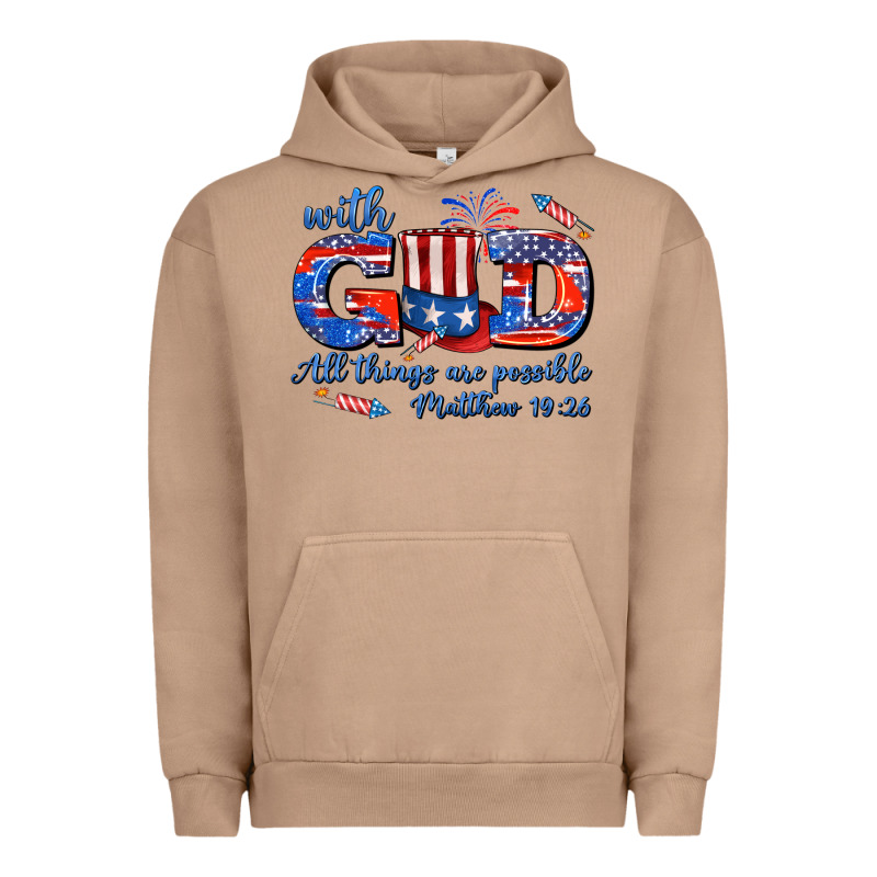 With God All Things Are Possible Usa Urban Hoodie by AdoDesignShop | Teevron
