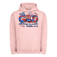 Pigment Salmon with god all things are possible usa Urban Hoodie - AdoDesignShop