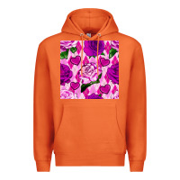 Carrot valentines day roses and diamond plaid seamless pattern Premium Hoodie - BundleAndBundleShop