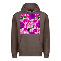 Coffee valentines day roses and diamond plaid seamless pattern Premium Hoodie - BundleAndBundleShop