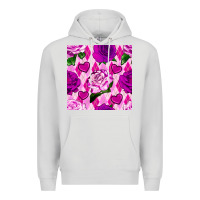 Dove Grey valentines day roses and diamond plaid seamless pattern Premium Hoodie - BundleAndBundleShop