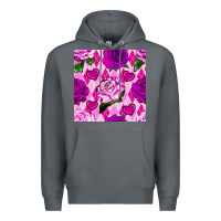 Rock valentines day roses and diamond plaid seamless pattern Premium Hoodie - BundleAndBundleShop