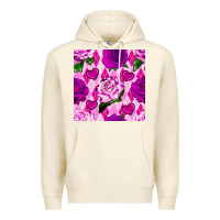Sandshell valentines day roses and diamond plaid seamless pattern Premium Hoodie - BundleAndBundleShop