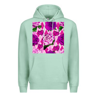 Seafoam valentines day roses and diamond plaid seamless pattern Premium Hoodie - BundleAndBundleShop