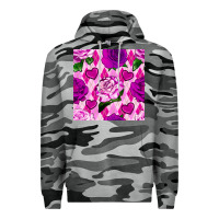 Slate Camo valentines day roses and diamond plaid seamless pattern Premium Hoodie - BundleAndBundleShop