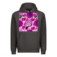 Smoke valentines day roses and diamond plaid seamless pattern Premium Hoodie - BundleAndBundleShop