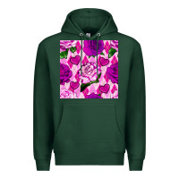 Sports Green valentines day roses and diamond plaid seamless pattern Premium Hoodie - BundleAndBundleShop