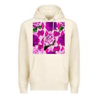 Tofu valentines day roses and diamond plaid seamless pattern Premium Hoodie - BundleAndBundleShop