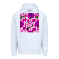 White valentines day roses and diamond plaid seamless pattern Premium Hoodie - BundleAndBundleShop
