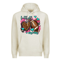 Oatmeal Heather football mom Premium Hoodie - AdoDesignShop