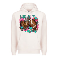 Pale Pink football mom Premium Hoodie - AdoDesignShop