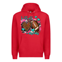 Red football mom Premium Hoodie - AdoDesignShop
