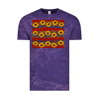 Cloud Purple usa and sunflower pattern Vintage Tee - Artiststas