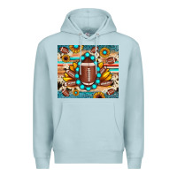 Blue Mist football cowhide sunflower Premium Hoodie - JahusDesignShop