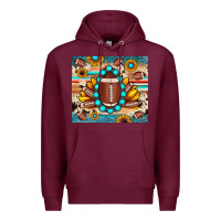 Burgundy football cowhide sunflower Premium Hoodie - JahusDesignShop