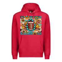 Football Cowhide Sunflower Premium Hoodie | Teevron