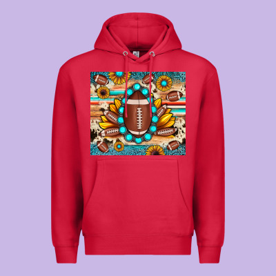 Football Cowhide Sunflower Premium Hoodie Designed By Jahusdesignshop
