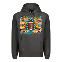 Charcoal Heather football cowhide sunflower Premium Hoodie - JahusDesignShop