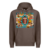 Coffee football cowhide sunflower Premium Hoodie - JahusDesignShop