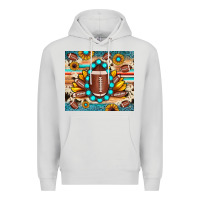 Dove Grey football cowhide sunflower Premium Hoodie - JahusDesignShop