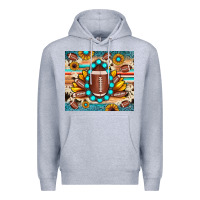 Heather Grey football cowhide sunflower Premium Hoodie - JahusDesignShop