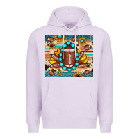 Lilac football cowhide sunflower Premium Hoodie - JahusDesignShop