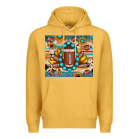 Mustard football cowhide sunflower Premium Hoodie - JahusDesignShop
