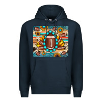 Navy football cowhide sunflower Premium Hoodie - JahusDesignShop