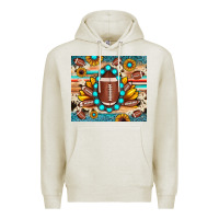 Oatmeal Heather football cowhide sunflower Premium Hoodie - JahusDesignShop