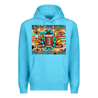 Ocean Blue football cowhide sunflower Premium Hoodie - JahusDesignShop