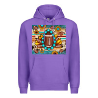Purple football cowhide sunflower Premium Hoodie - JahusDesignShop