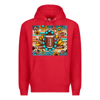 Red football cowhide sunflower Premium Hoodie - JahusDesignShop