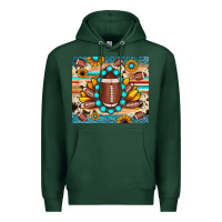 Sports Green football cowhide sunflower Premium Hoodie - JahusDesignShop