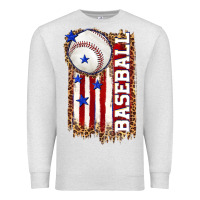 Oatmeal Heather baseball american flag Premium Sweatshirt - texasbilliewilder