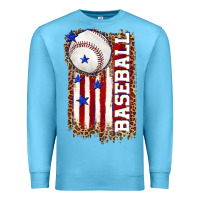 Ocean Blue baseball american flag Premium Sweatshirt - texasbilliewilder