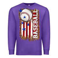 Purple baseball american flag Premium Sweatshirt - texasbilliewilder