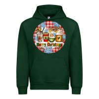 Forest Green Merry Christmas Coffee Cups Urban Hoodie - Artiststas