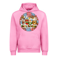 Fuchsia Pink Merry Christmas Coffee Cups Urban Hoodie - Artiststas