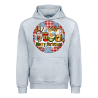 Heather Grey Merry Christmas Coffee Cups Urban Hoodie - Artiststas