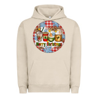 Pigment French Oak Merry Christmas Coffee Cups Urban Hoodie - Artiststas