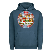 Pigment Midnight Navy Merry Christmas Coffee Cups Urban Hoodie - Artiststas