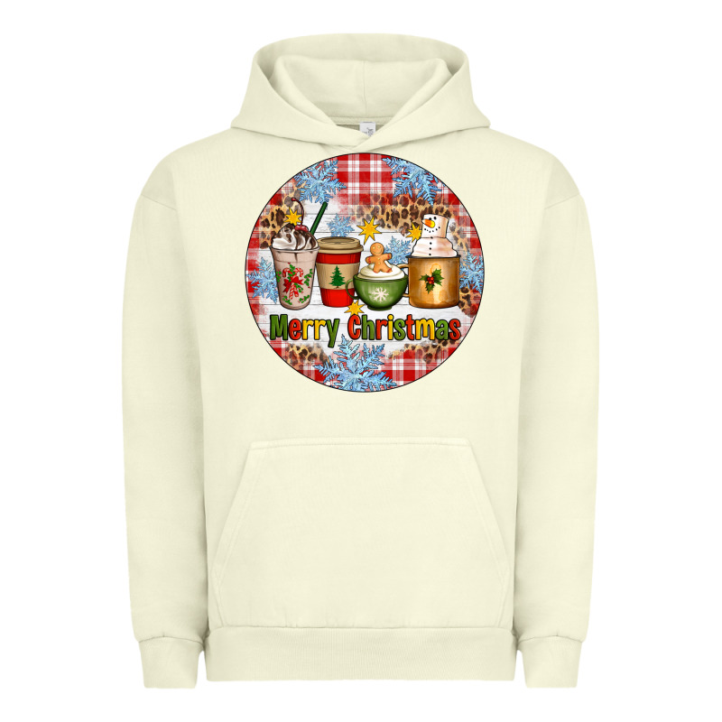 Merry Christmas Coffee Cups Urban Hoodie by Artiststas | Teevron