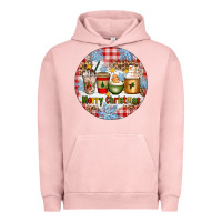Pigment Salmon Merry Christmas Coffee Cups Urban Hoodie - Artiststas