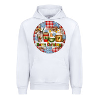 White Merry Christmas Coffee Cups Urban Hoodie - Artiststas