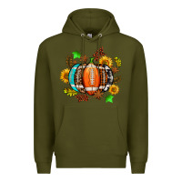 Army Green fall football sunflower and fall Premium Hoodie - AdoDesignShop