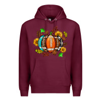 Burgundy fall football sunflower and fall Premium Hoodie - AdoDesignShop