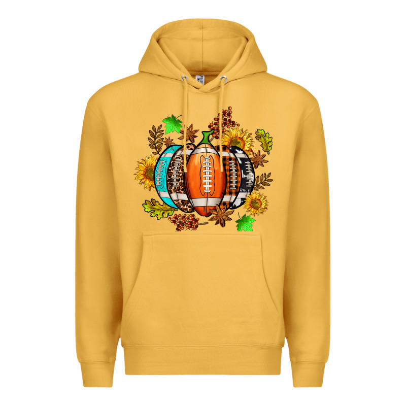 Fall Football Sunflower And Fall Premium Hoodie by AdoDesignShop | Teevron