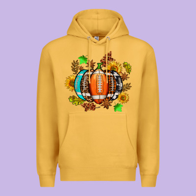 Fall Football Sunflower And Fall Premium Hoodie Designed By Adodesignshop